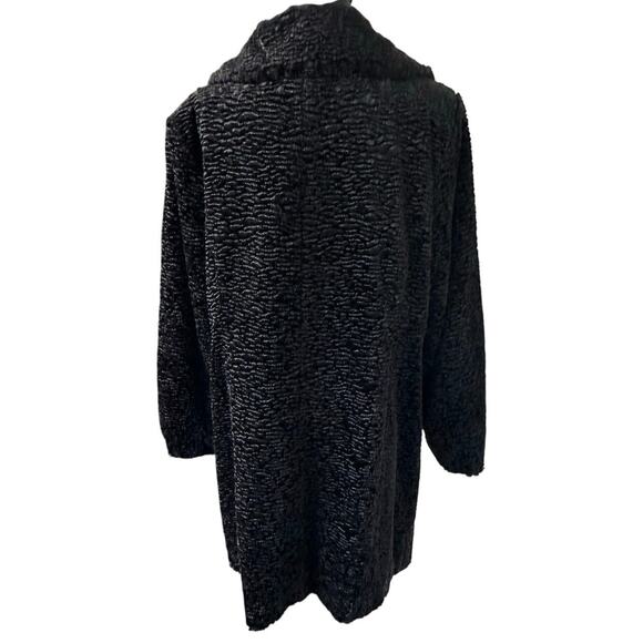 J. Jill Black Boucle Velvet Faux Fur Coat - XL - Picture 3 of 12